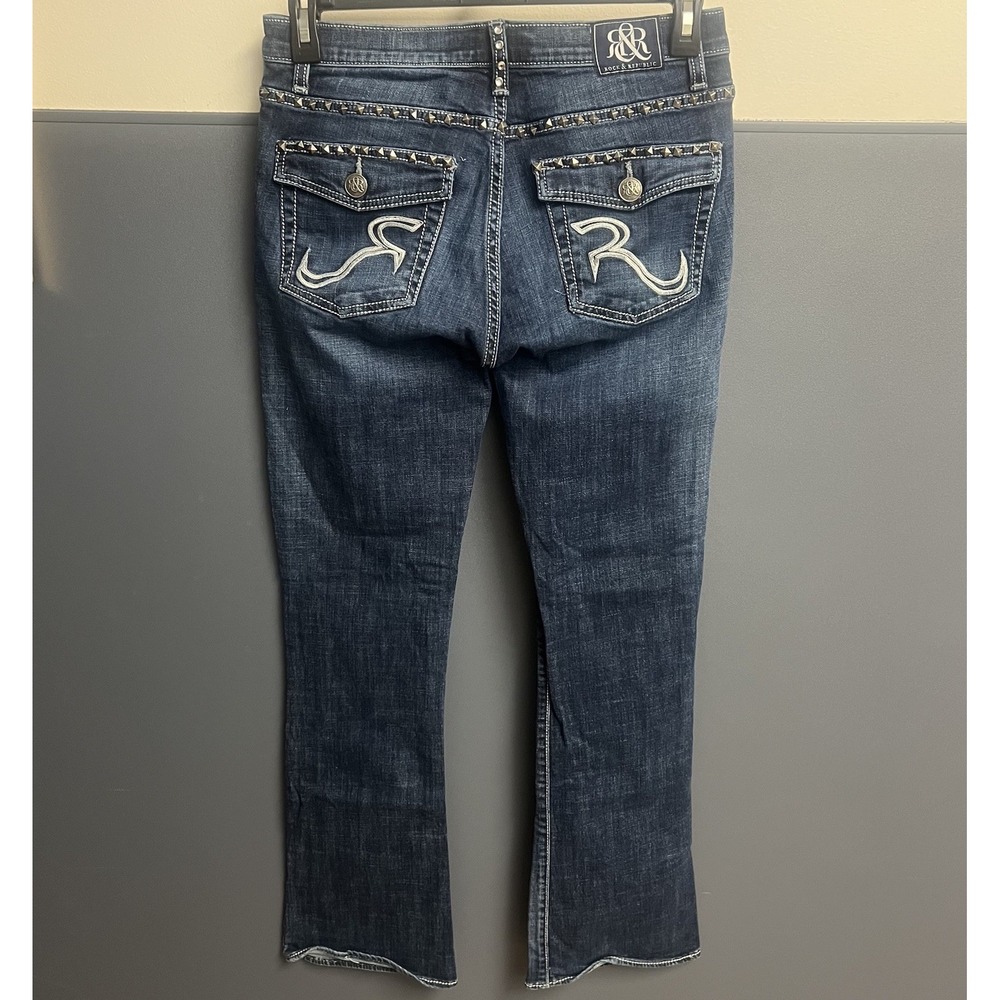Rock & Republic Womens Blue Spike Bootcut‎ Jeans Kassandra Size 8 M